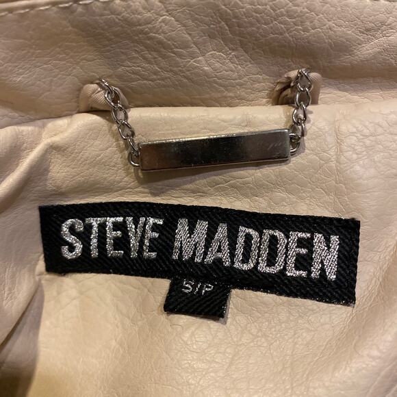 Steve Madden Faux Leather Jacket Beige size S/P - Picture 7 of 14